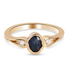 Blauer Saphir und Zirkon-Ring, 925 Silber vergoldet  ca. 0,77 ct image number 5