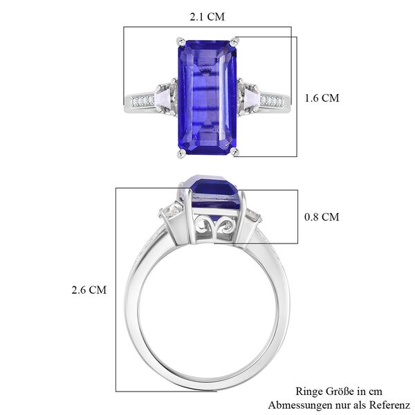 Tansanit-Farbe Quarz und Zirkon Ring - 4,75 ct. image number 7