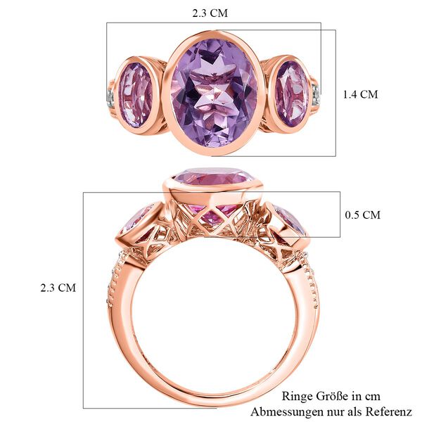 Rose De France Amethyst Ring, 925 Silber ros&eacute;vergoldet, (Gr&ouml;&szlig;e 17.00), ca. 5.09 ct image number 7