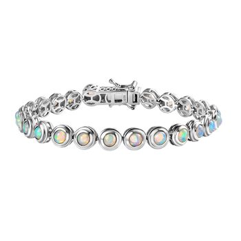 AA Nat&uuml;rlicher, &auml;thiopischer Welo Opal Armband ca. 18 cm 925 Silber rhodiniert ca. 4,22 ct.
