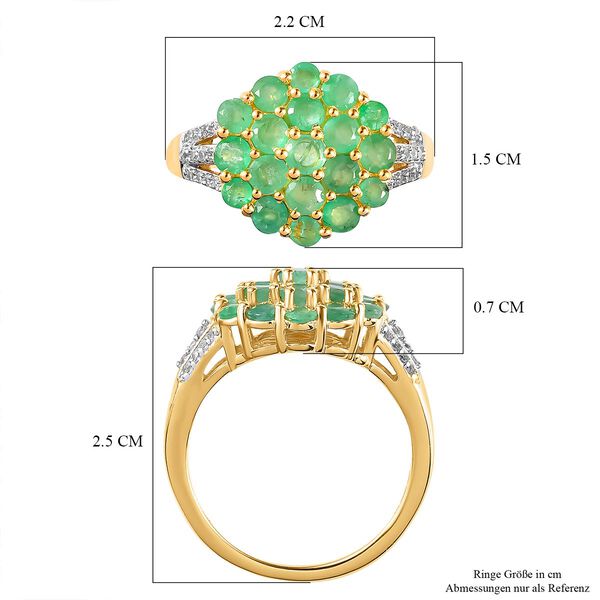 Kagem sambischer Smaragd und Zirkon-Ring - 1,96 ct. image number 7