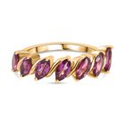 Rhodolith Granat Ring 925 Silber Gelbgold Vermeil (Größe 18.00) ca. 2,14 ct