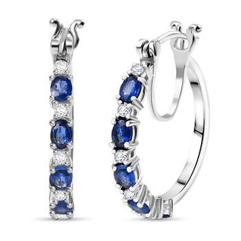 D'Joy Ceylon Saphir und Moissanit Ohrringe - 2 ct.