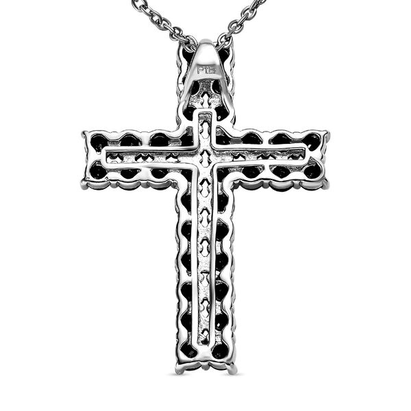 Schwarzer Spinell Anhänger mit Kette, Messing platiniert und Edelstahl ca. 4.79 ct image number 5