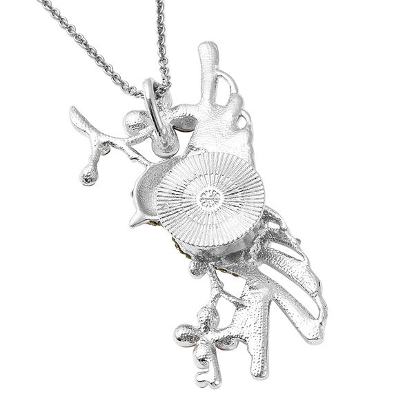 Mehrfarbige Kristall und Glas Kolibri-Brosche, Anh&auml;nger mit Kette, ca. 60 cm, silberfarben image number 5