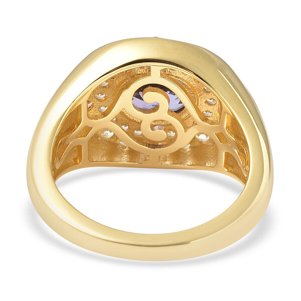 Tansanit und Zirkon-Ring, 925 Silber Gelbgold Vermeil  ca. 2,23 ct image number 7