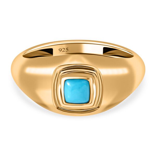 Amerikanischer, nat&uuml;rlicher Sleeping Beauty T&uuml;rkis Ring, 925 Silber vergoldet (Gr&ouml;&szlig;e 19.00) ca. 0.32 ct