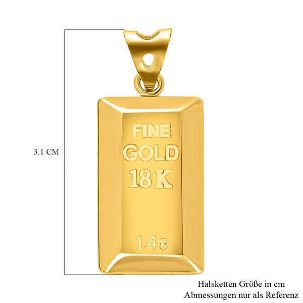 ILIANA - Goldbarren-Anhänger in 750 Gelbgold, 1,40g image number 6