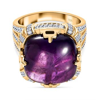 Afrikanischer Amethyst und Zirkon-Cocktail-Ring - 18,48 ct.