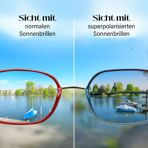 SOLE UND LUCE Swiss Eyewear Sonnenbrille, Ultra Polarisierte Gl&auml;ser, UV400 Schutz, Silber Blau image number 3