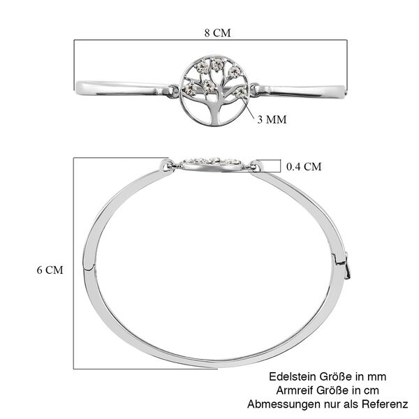 LUSTRO STELLA - &ouml;sterreichischer wei&szlig;er Kristall-Armreif, 19 cm lang, Messing ca. 0,49 ct image number 6