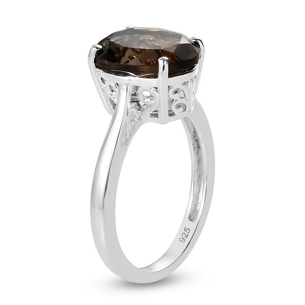 2er-Set, Rauchquarz-Solit&auml;r-Ring und Anh&auml;nger in Silber, 6,78 ct. image number 5