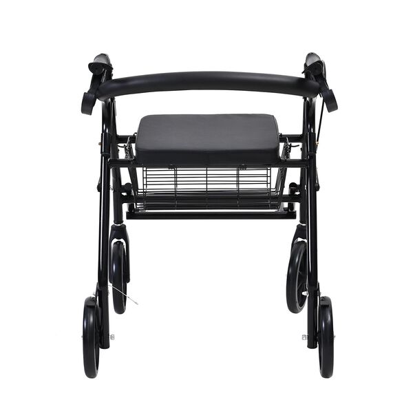 Rollator mit Sitzfunktion, stabile Gehhilfe, 57x79x83-93cm, Schwarz image number 4