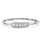 Moissanit Armreif ca. 19 cm 925 Silber rhodiniert ca. 0.80 ct