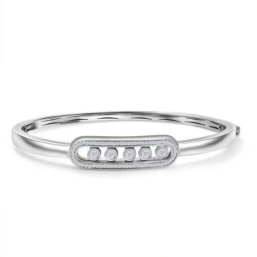 Moissanit Armreif ca. 19 cm 925 Silber rhodiniert ca. 0,80 ct. image number 0