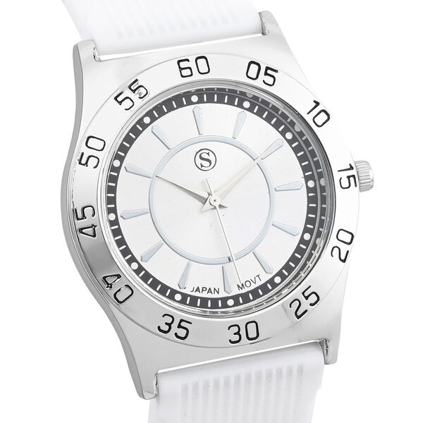 Strada - wasserdichte Uhr in Silberton, Wei&szlig; image number 3