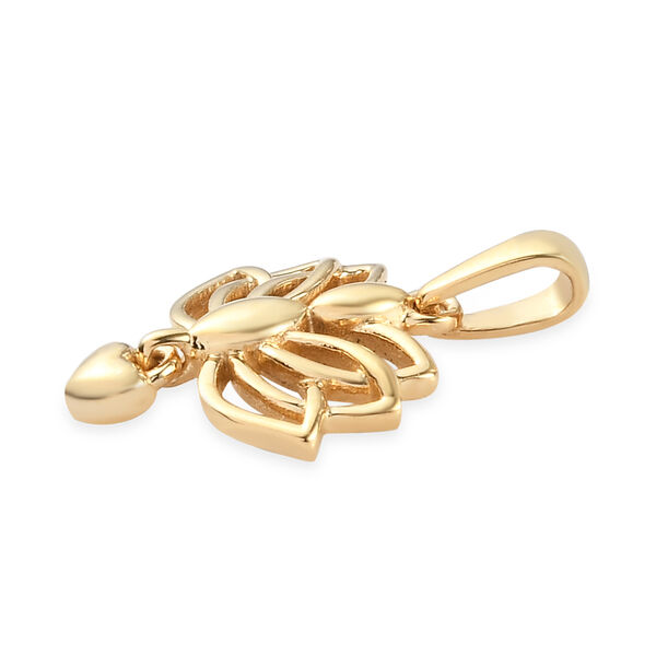 Lotusblume Yoga Herz Anh&auml;nger 925 Silber vergoldet image number 4