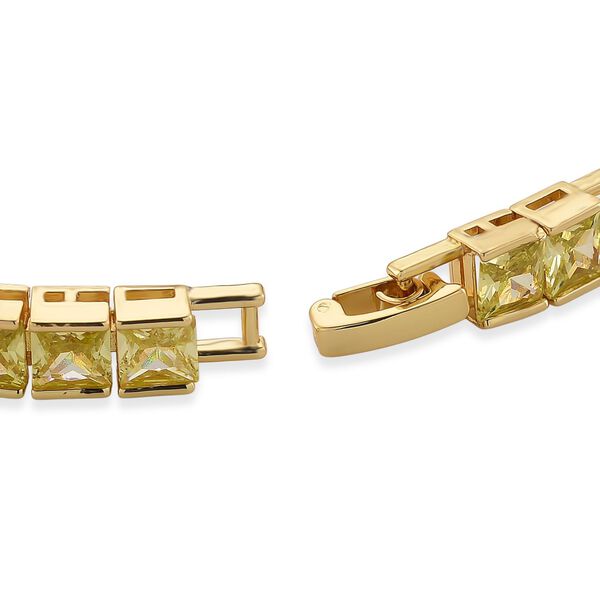 Gelber kubisches Zirkonia Armband ca. 18 cm mit 2.5 cm verlängerung, Goldfarben image number 4