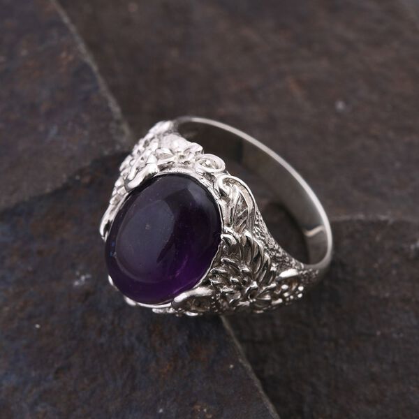 Royal Bali - Afrikanischer Amethyst Ring, 925 Silber, (Gr&ouml;&szlig;e 17.00), ca. 12.00 ct image number 1