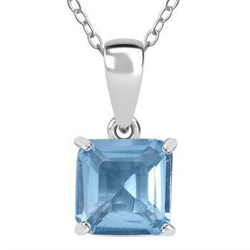 AA Himmelblauer Topas Anh&auml;nger 925 Silber rhodiniert ca. 2.08 ct