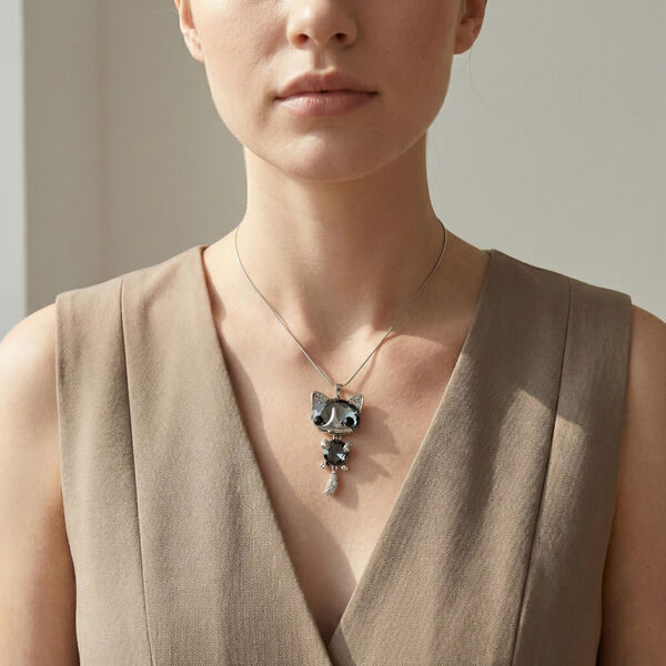 Mehrfarbiger Kristall Anh&auml;nger mit Kette ca. 63.5 cm + 5 cm Extender image number 2