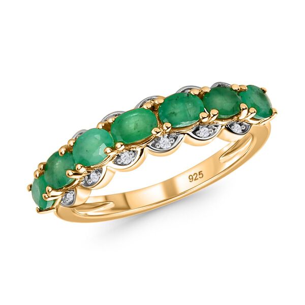 Kagem sambischer Smaragd und Zirkon-Ring - 1,16 ct. image number 4