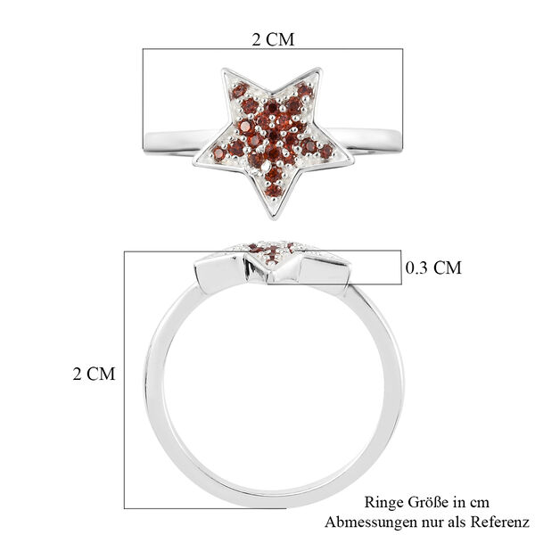LUSTRO STELLA - Granat Zirkonia Stern Ring 925 Silber image number 7