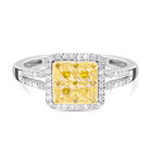 Gelber Diamant P Ringe 925 Silber platiniert (Größe 21.00) ca. 0,50 ct