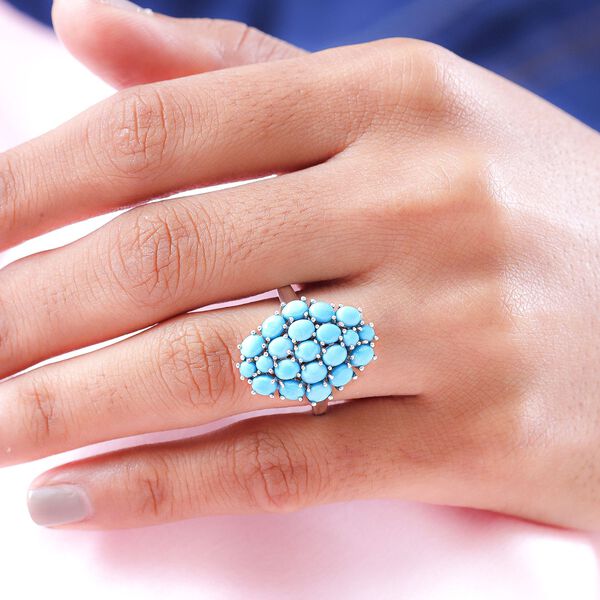 Amerikanischer, Natürlicher Sleeping Beauty Türkis-Ring, 925 Silber platiniert  ca. 2,47 ct image number 3