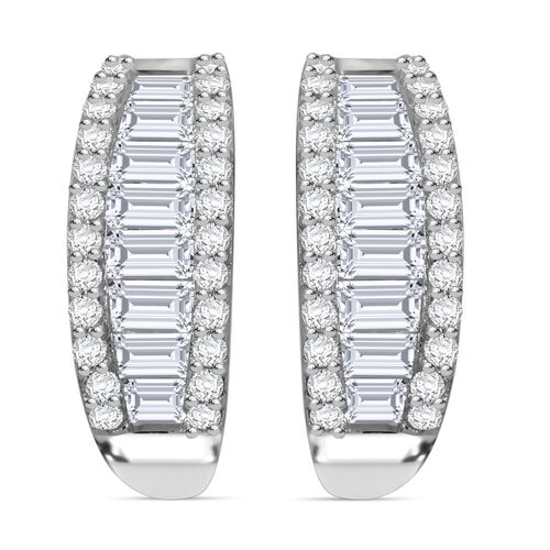 Weißer Zirkonia Ohrringe 925 Silber rhodiniert image number 0