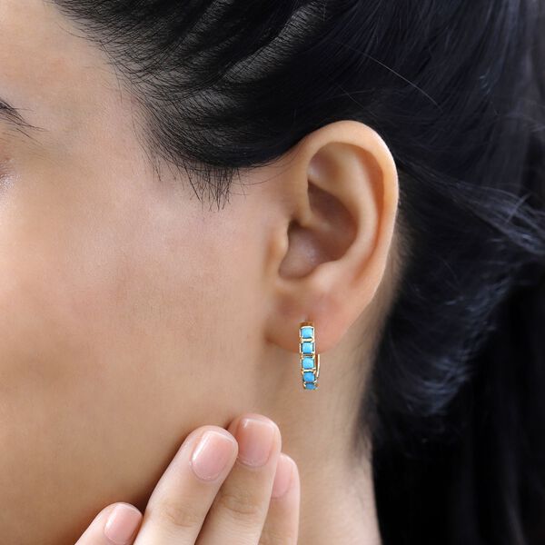 AA Sleeping Beauty Türkis Ohrringe - 0,89 ct. image number 3