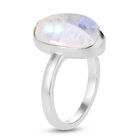Premium Regenbogen Mondstein Solitär-Ring, 925 Silber  ca. 6,27 ct image number 4