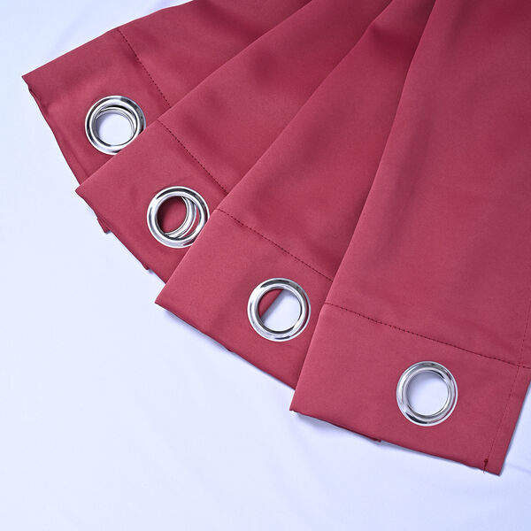 2er-Set Verdunkelungsvorh&auml;nge mit Metall&ouml;sen, Gr&ouml;&szlig;e 140x240 cm, Burgunderrot image number 3