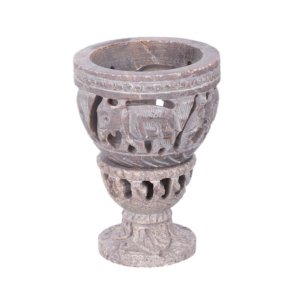 NAKKASHI handgeschnitzter Speckstein Eierbecher, Elefant Design, 2tlg. image number 5