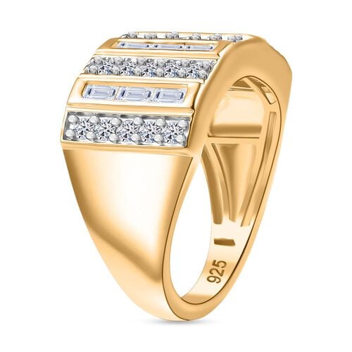 Lab Grown Diamant SI Ring 925 Silber Rhodiniert und 750 Gelbgold Vermeil (Größe 17.00) ca. 1,00 ct image number 4