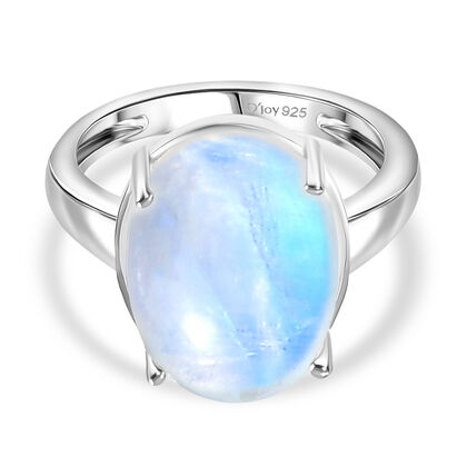 D'Joy AA Meetiyagoda Regenbogen Mondstein Ring 925 Silber (Gr&ouml;&szlig;e 19.00) ca. 10.87 ct