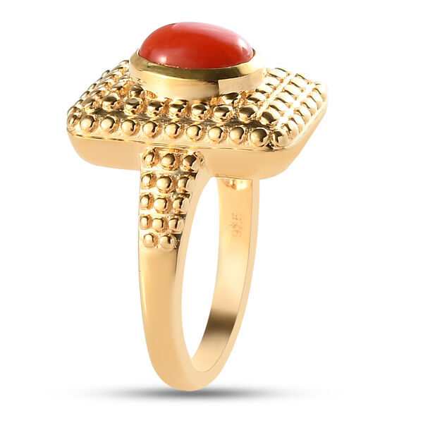 Koralle Ring 925 Silber vergoldet  ca. 1,44 ct image number 5