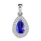 Rhapsody AAAA Tansanit, Weißer Diamant Anhänger 950 Platin ca. 1.17 ct