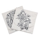 2er-Set, DIY Kissenbezug zum Bemalen mit 8 Textilfarb-Stiften, Größe 45x45 cm, Weiß, Schmetterling image number 0