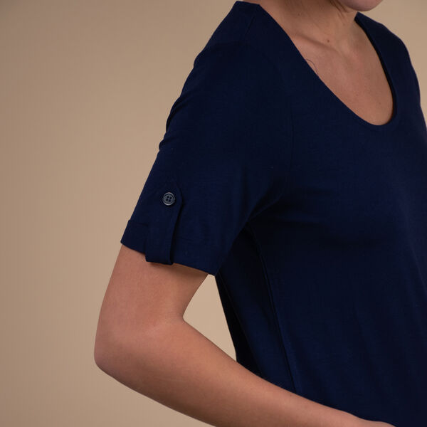 Kurzarmshirt f&uuml;r Damen, Dunkelblau image number 3