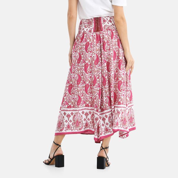 Gesmokte Taillen-Culottes mit Paisleymuster, Einheitsgr&ouml;&szlig;e, Rosa image number 4