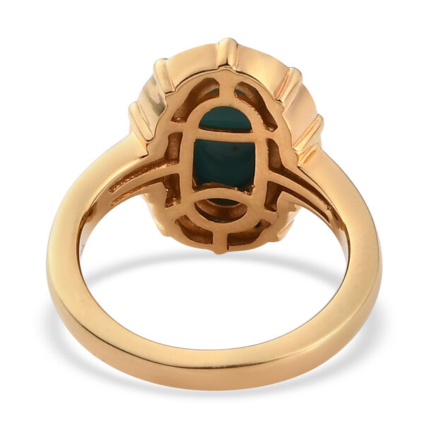 Nat&uuml;rlicher Sleeping Beauty T&uuml;rkis und Zirkon Halo Ring 925 Silber 585 Vergoldet image number 6
