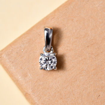 Moissanit Anh&auml;nger, 925 Silber rhodiniert - 0,22 ct.