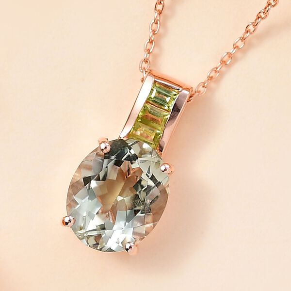 Royal Bali Kollektion- AA Prasiolith und Peridot-Anh&auml;nger mit 50cm Kette - 5,12 ct. image number 2