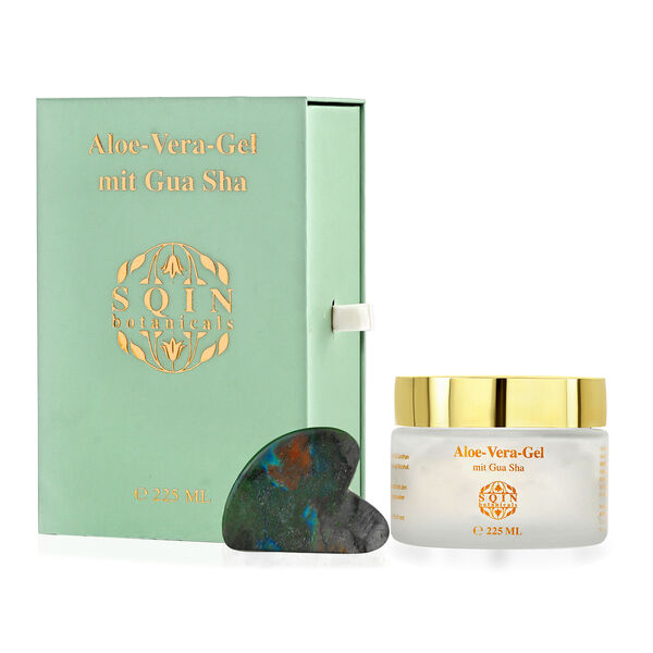 SQIN Botanicals - Aloe Vera Gel Set mit Labradorit Gua Sha, 225ml image number 0
