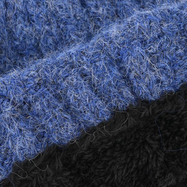 Rippstrick-Mütze mit Teddyfutter, Einheitsgröße, Blau image number 5