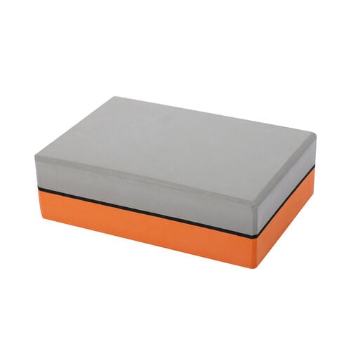 Yoga Block aus Eva-Schaum, Orange-Grau image number 0