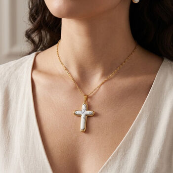 Howlit Halskette ca. 50 cm Reiner Edelstahl IP-Gelbbeschichtung ca. 7,00 ct.