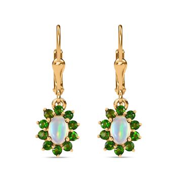 AA nat&uuml;rliche Welo Opal und Chormdiopsid-Ohrringe - 1,64 ct.