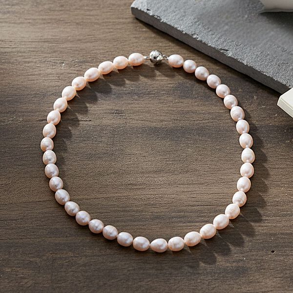 D'Joy weiße Süßwasser Perle 50cm Halskette image number 2